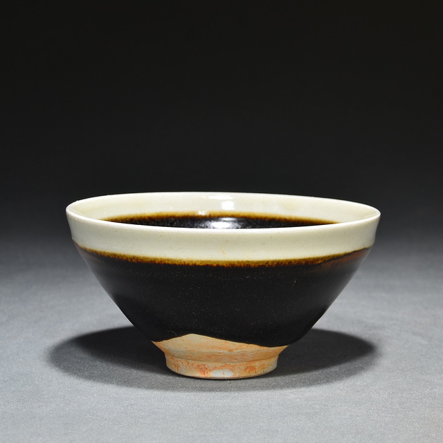 022 旧藏磁州窑黑釉白覆轮茶碗|品得拍—24小时在线拍卖平台