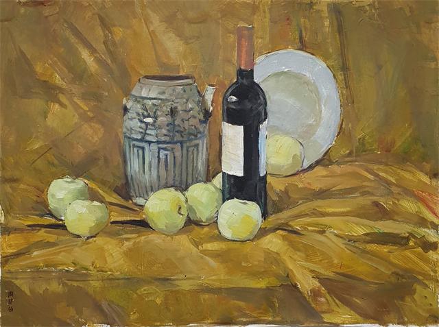 肉筆画 【静物】 山波朋子 油彩画