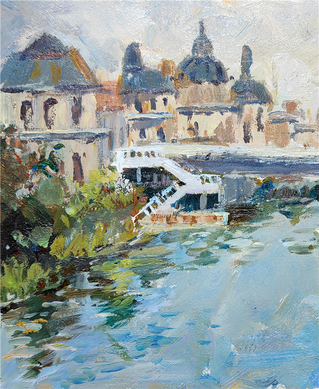 WISH】外人作家 20号 大作 油彩 街並風景 #on18110771BMPKaw2