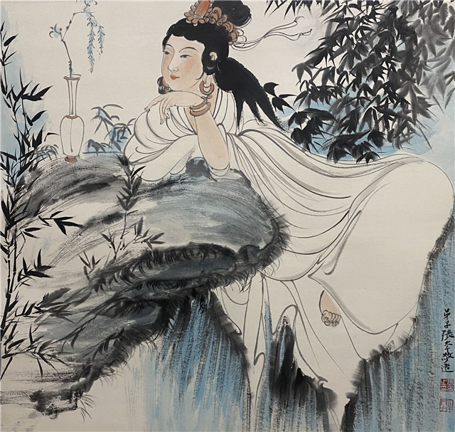 009 张大千人物纸本镜心|品得拍—24小时在线拍卖平台