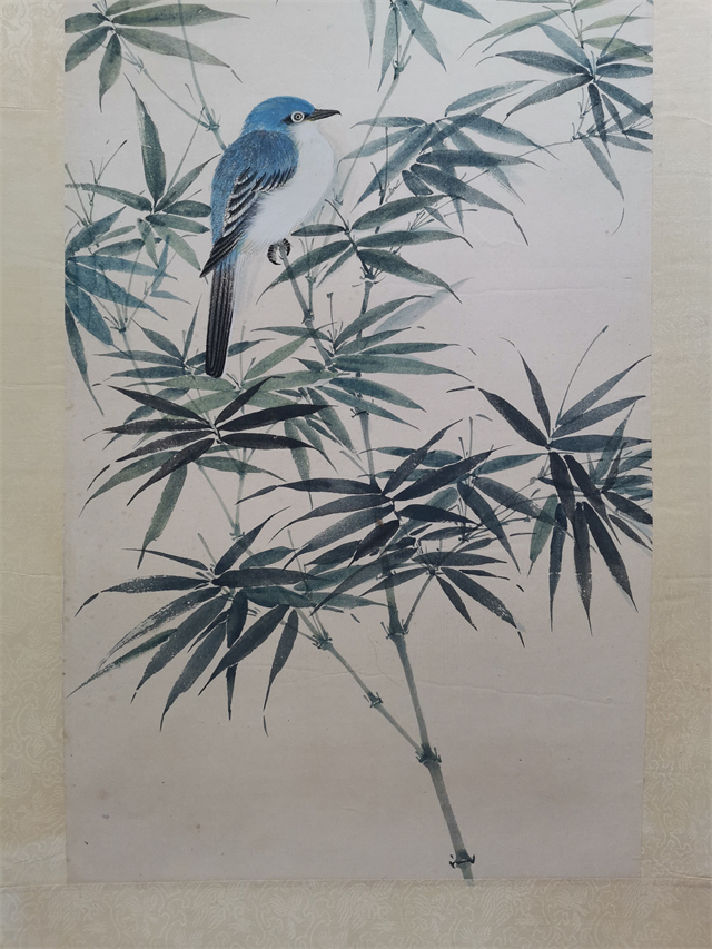 037 谢月眉竹鸟图镜片|品得拍—24小时在线拍卖平台