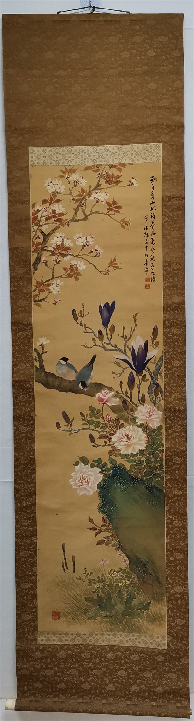 011 姬岛竹亭花鸟绢本立轴|品得拍—24小时在线拍卖平台