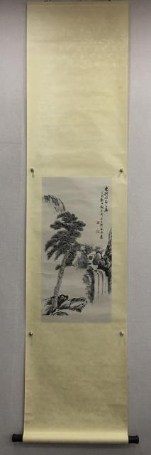 陶冷月 扇面挂轴 014 陶冷月山水纸本立轴|品得拍—24小时在线拍卖平台