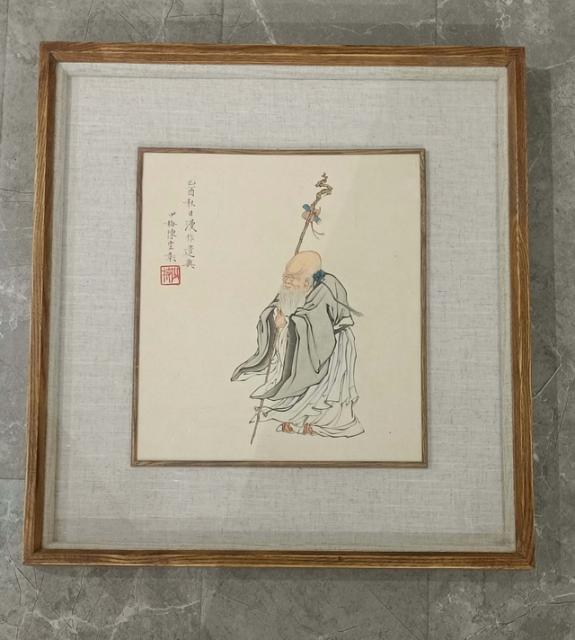 009 陈少梅人物纸本绫裱镜框|品得拍—24小时在线拍卖平台