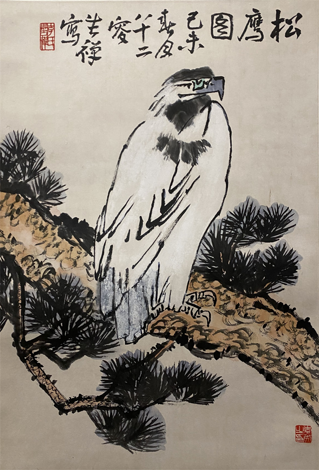 024 李苦禅松鹰图纸本镜心|品得拍—24小时在线拍卖平台