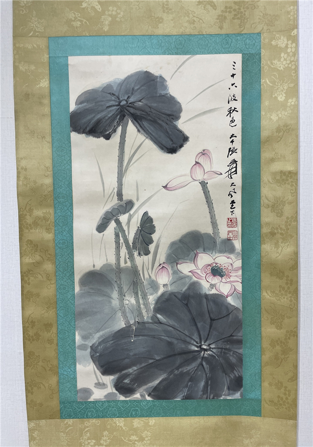 古びた蔵 近代画家『張大千 仕女花卉図四條屏 肉筆紙本 中国書画