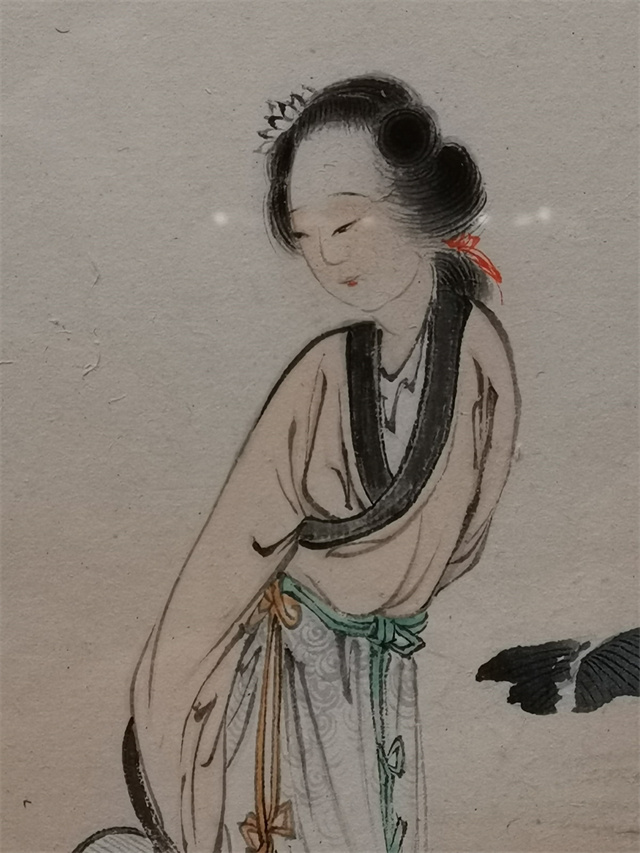 009 徐操纨扇仕女镜框|品得拍—24小时在线拍卖平台