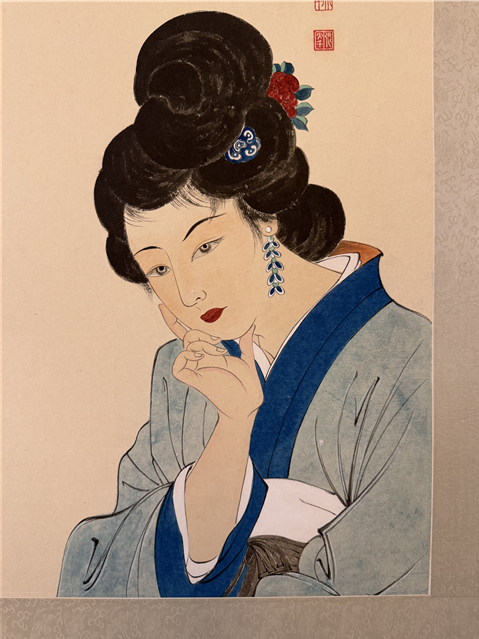 張大千 人物圖 张大千人物画作品欣赏（一百二十六）