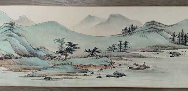 002 谢稚柳山水纸本手卷|品得拍—24小时在线拍卖平台